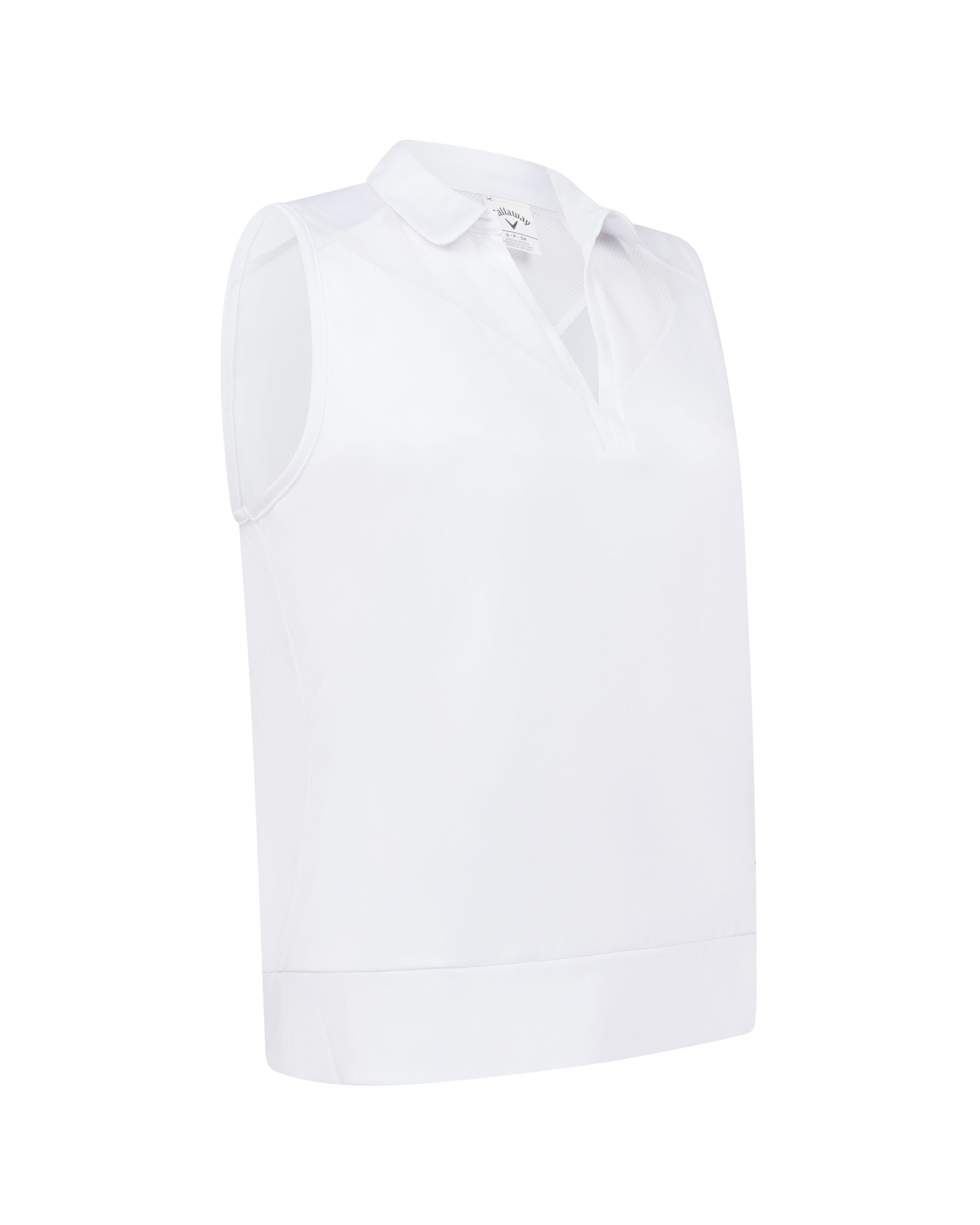 Waist Length Mesh Detail, Polo, Damen - brilliant_white