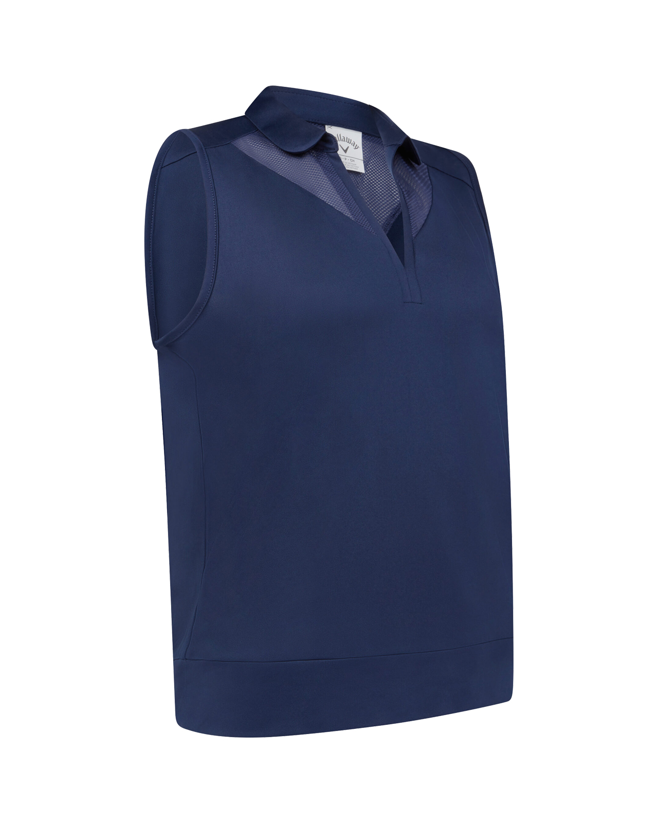 Waist Length Mesh Detail, Polo, Damen - peacoat