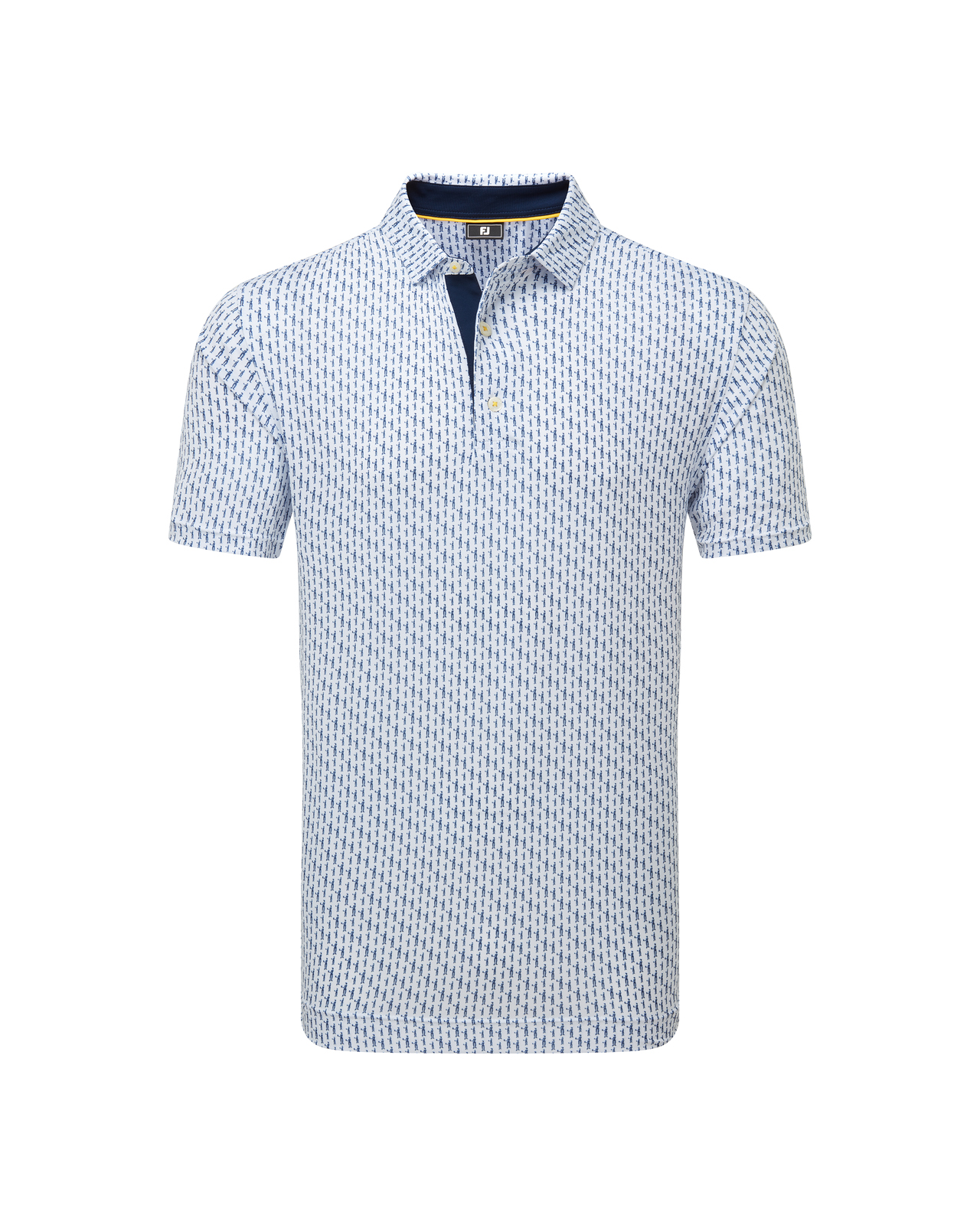 Figure Print, Polo, Herren - white_navy
