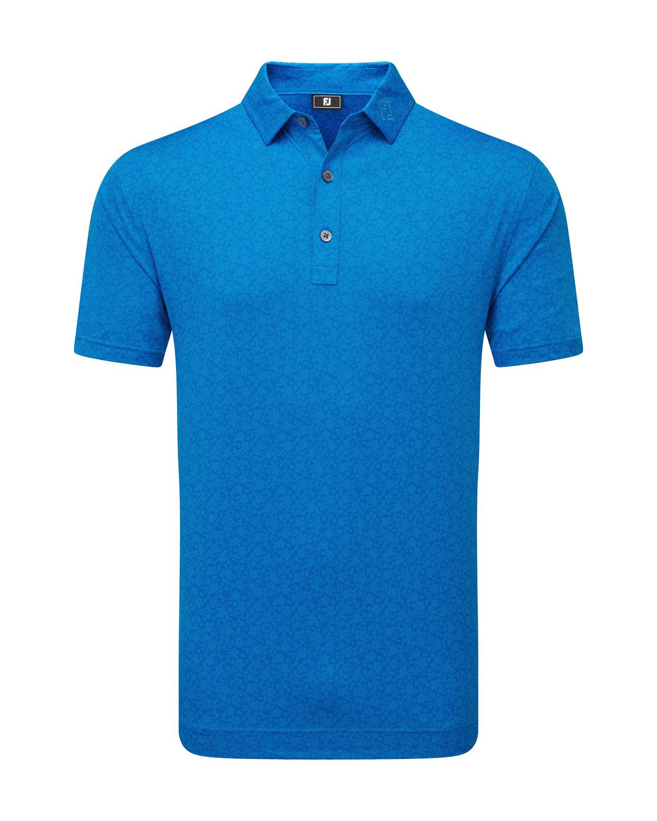 Painted Floral Lisle, Polo, Herren - cobalt