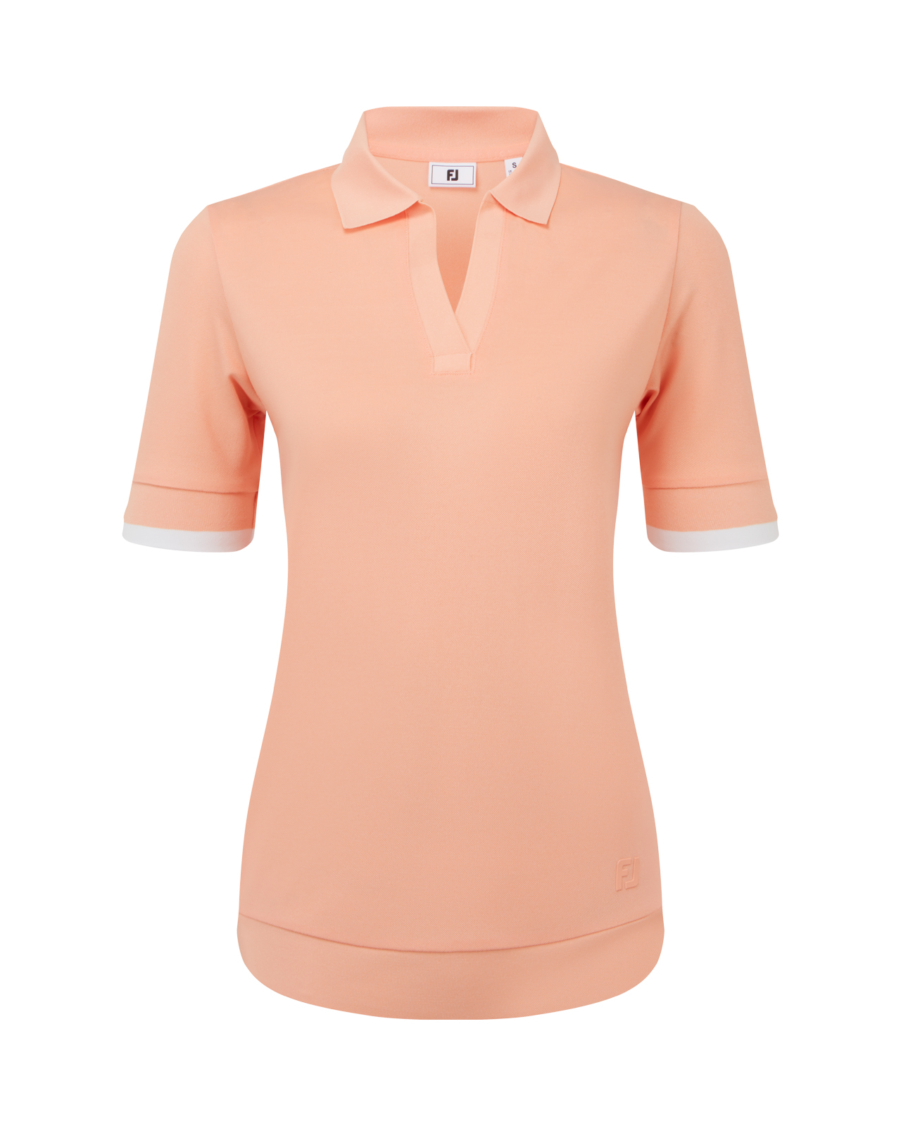 Texture Knit, Polo, Damen - desert_peach_white