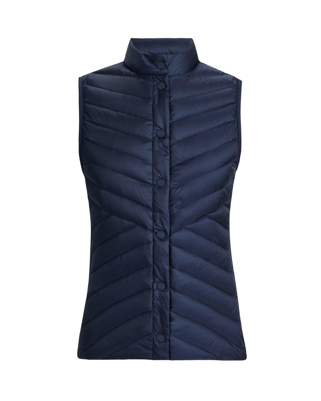 V-Down Quilted Stretch, Weste, Damen - twilight