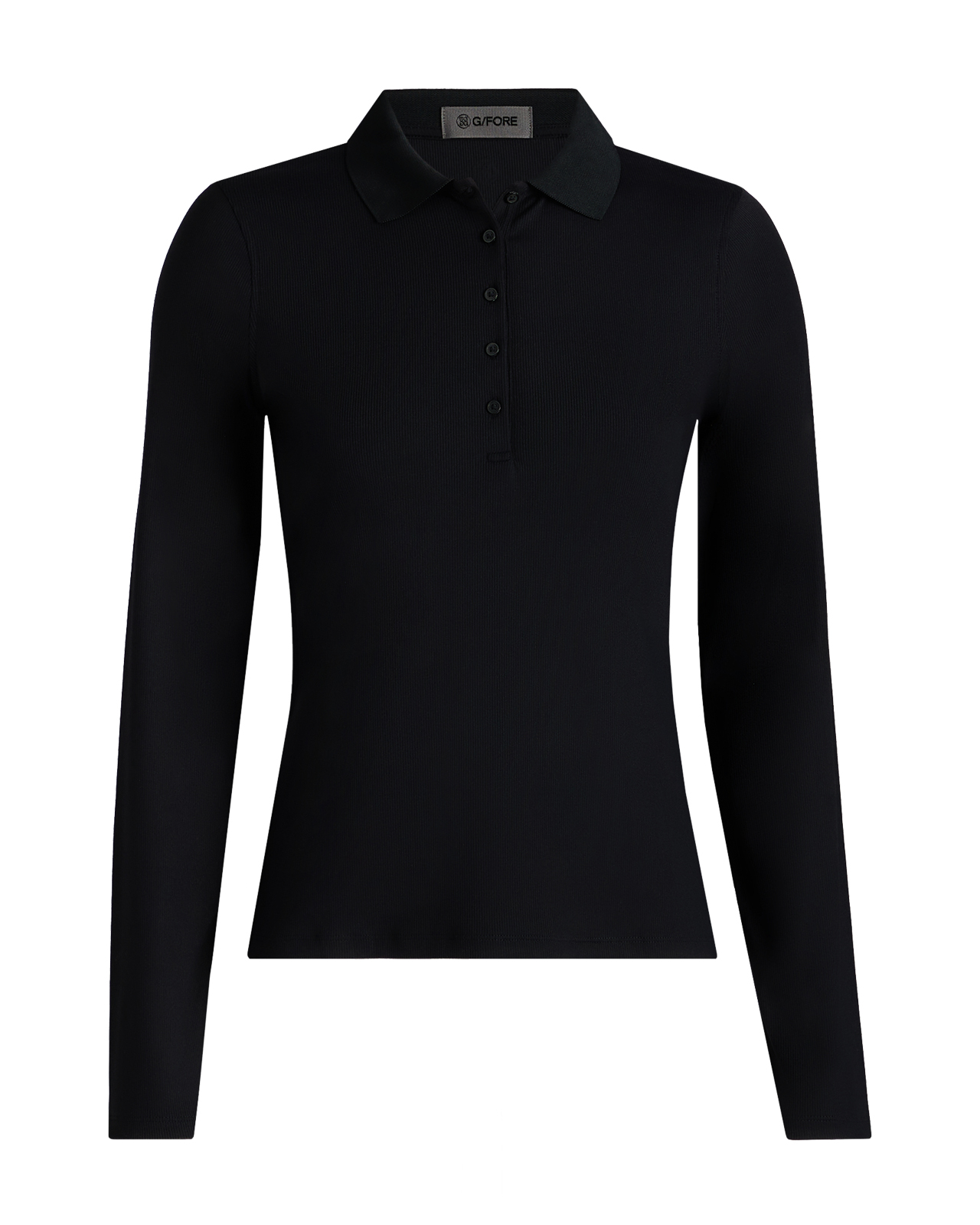 Ribbed Tech Nylon, Polo, Damen - onyx