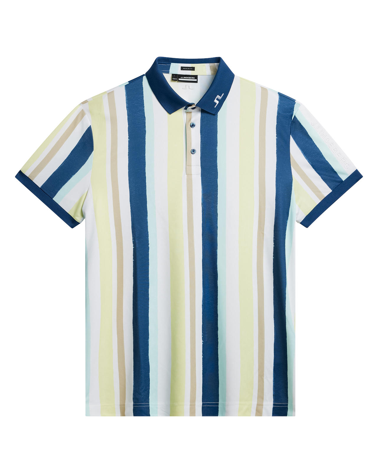 Tour Tech Print, Polo, Herren - painted_stripe_wax_yellow