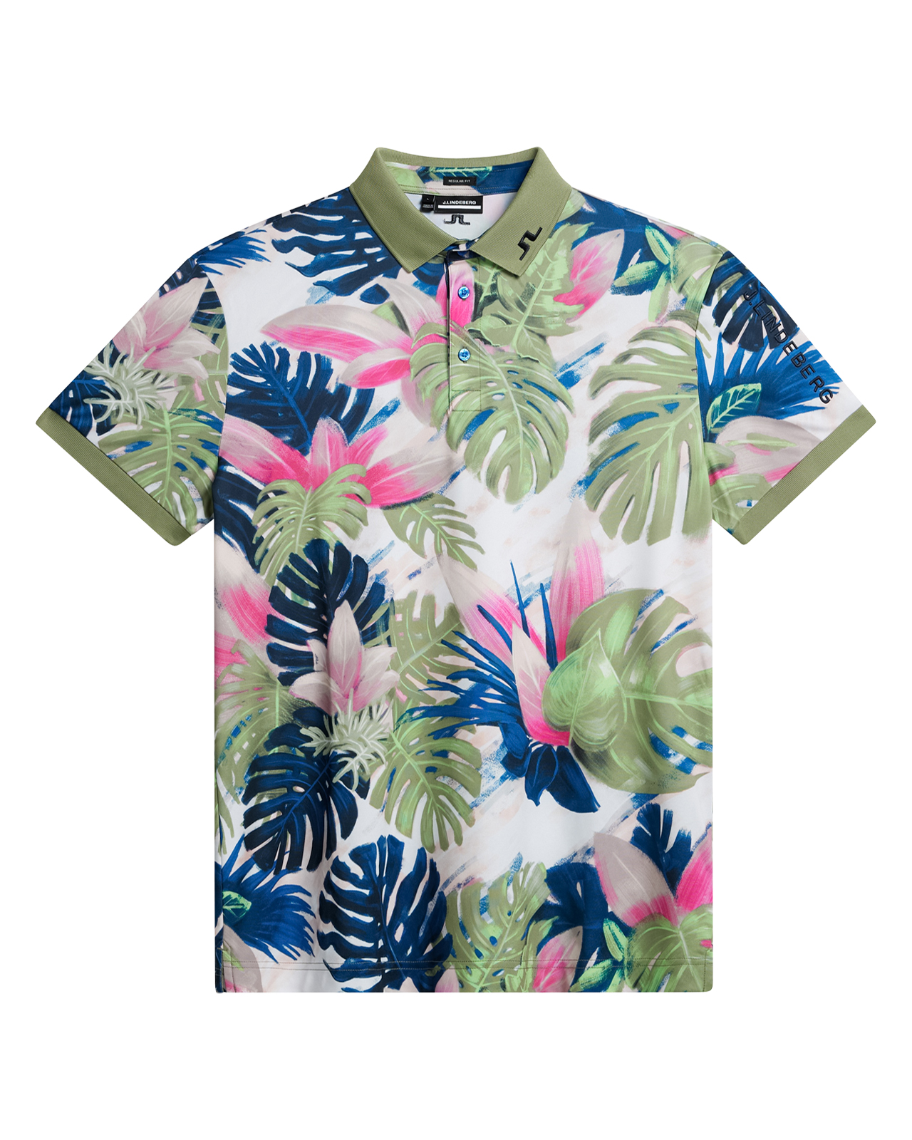 Tour Tech Print, Polo, Herren - calypso_oil_green