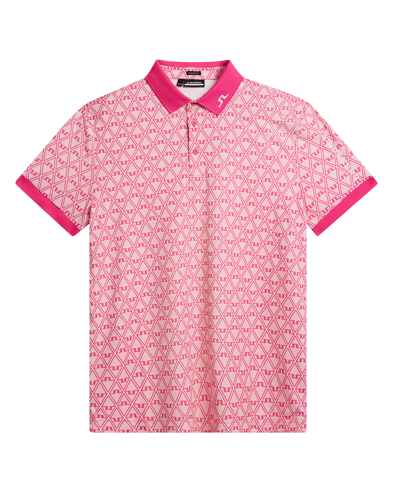 Tour Tech Print, Polo, Herren - geo_powder_pink