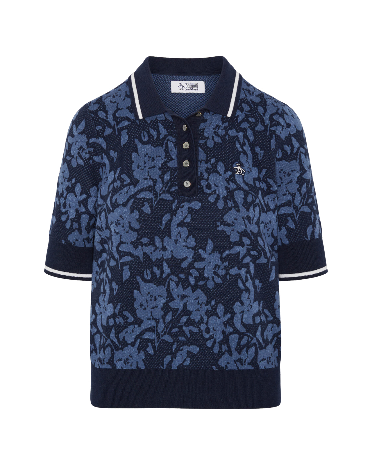 Banded Floral, Polo, Damen - black_iris