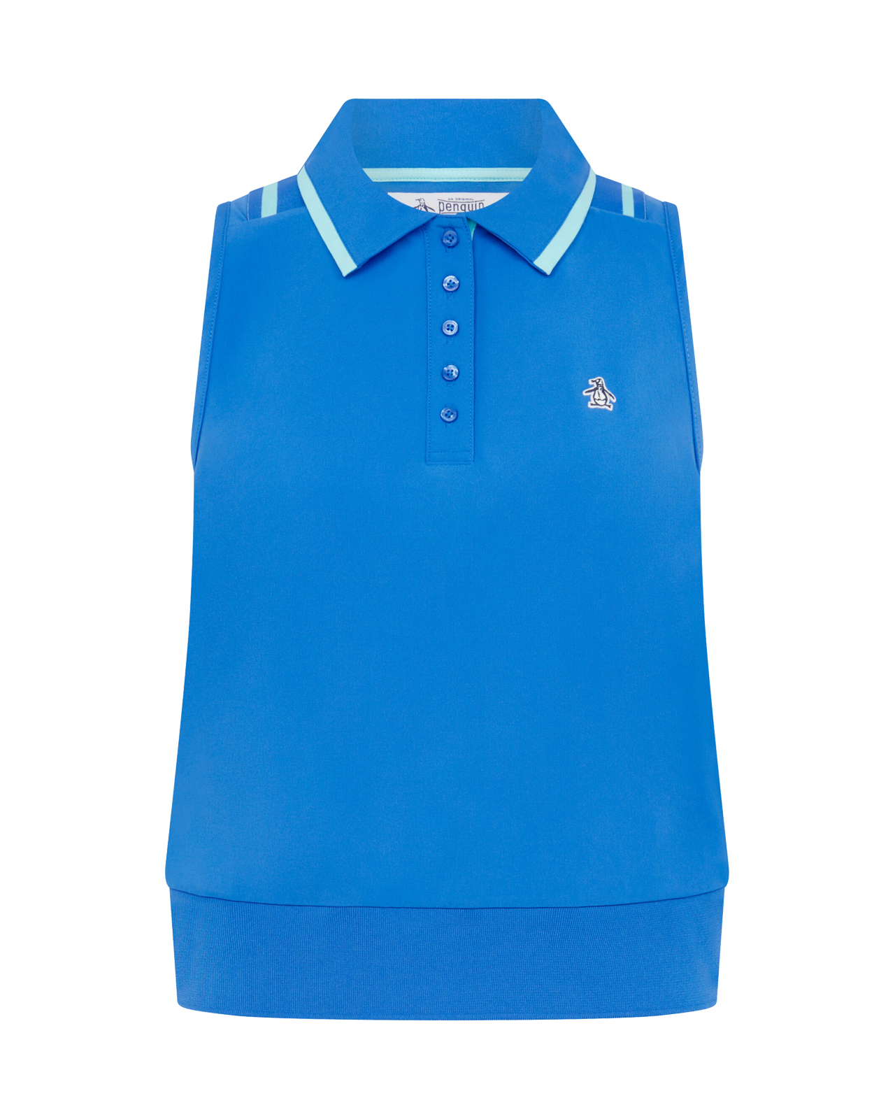 Woven Waist Lengt, Ärmelloses polo, Damen - french_blue
