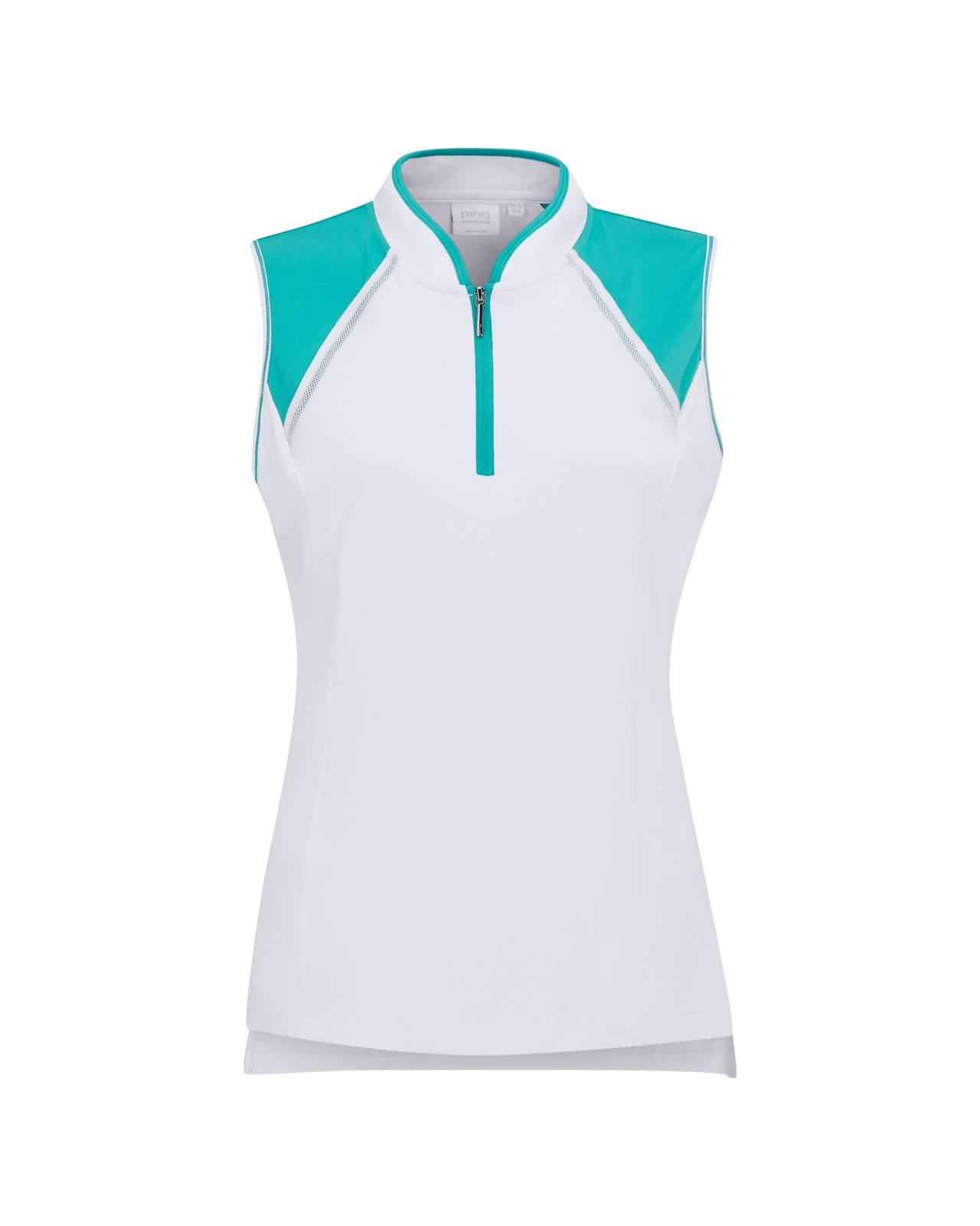 Nala, Ärmelloses Polo, Damen - white_bright_aqua