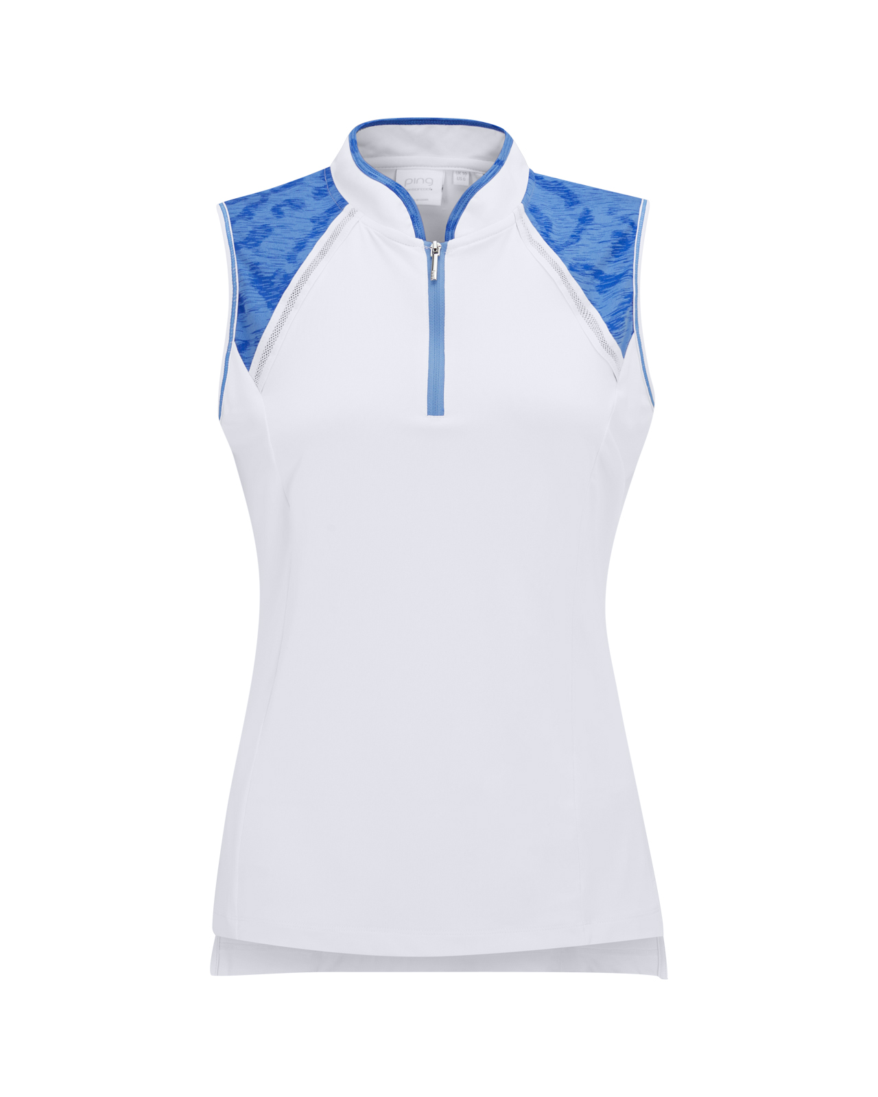 Nala, Ärmelloses Polo, Damen - white_cornflower_blue