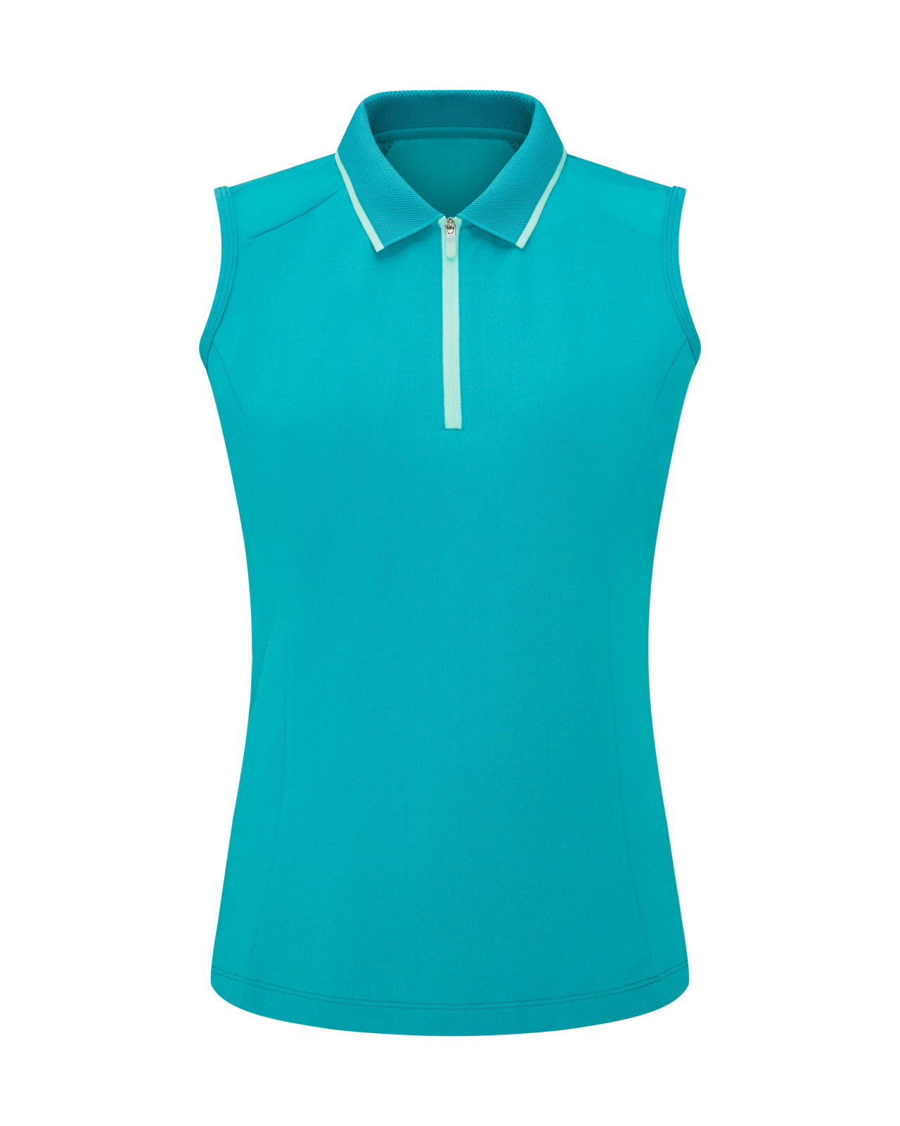 Eben, Ärmelloses Polo, Damen - turquoise