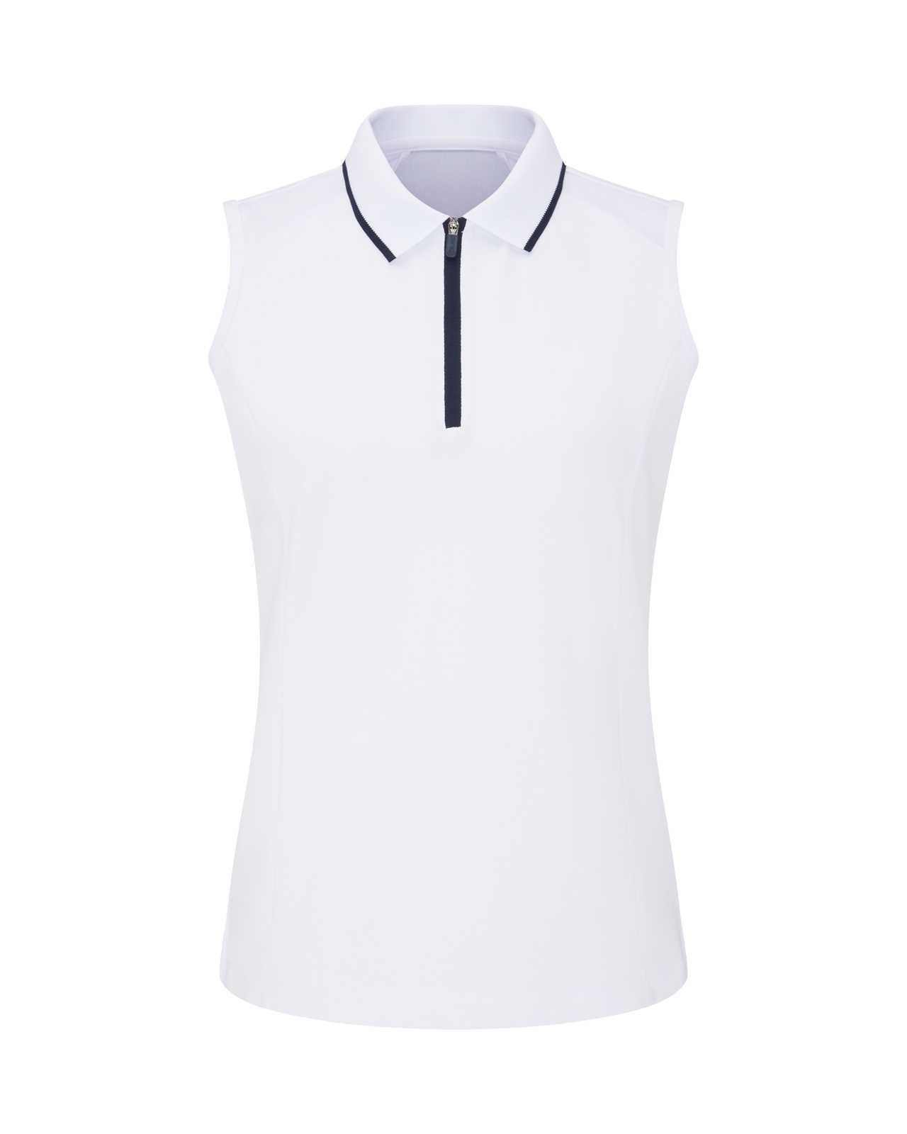 Eben, Ärmelloses Polo, Damen - white