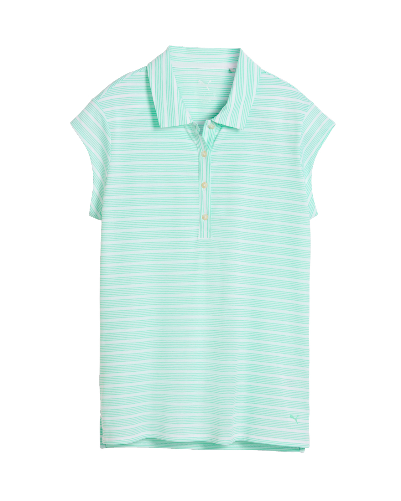 Stripe Cap Sleeve, Polo, Damen - white_glow_mint_jelly
