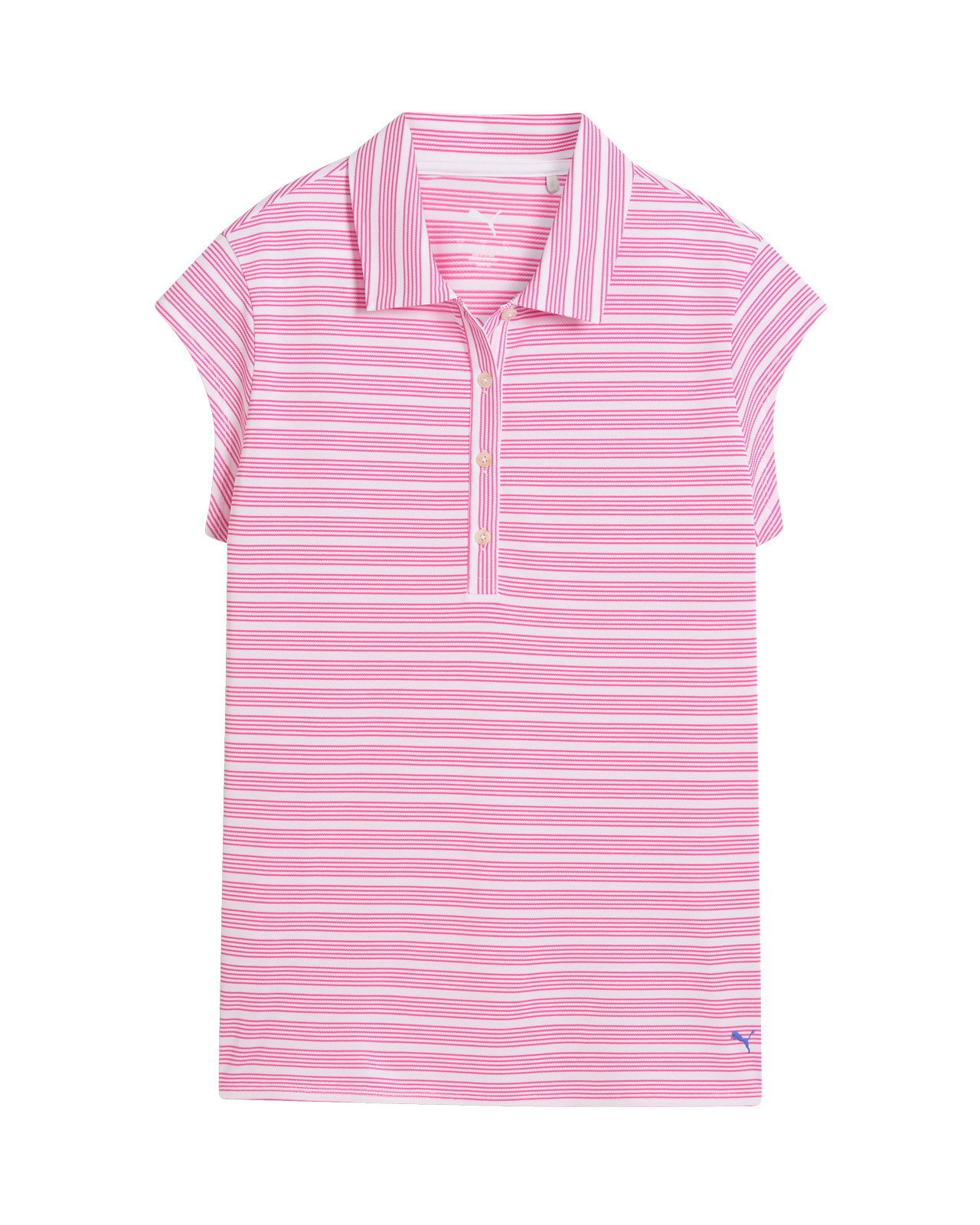 Stripe Cap Sleeve, Polo, Damen - white_glow_pink_opal