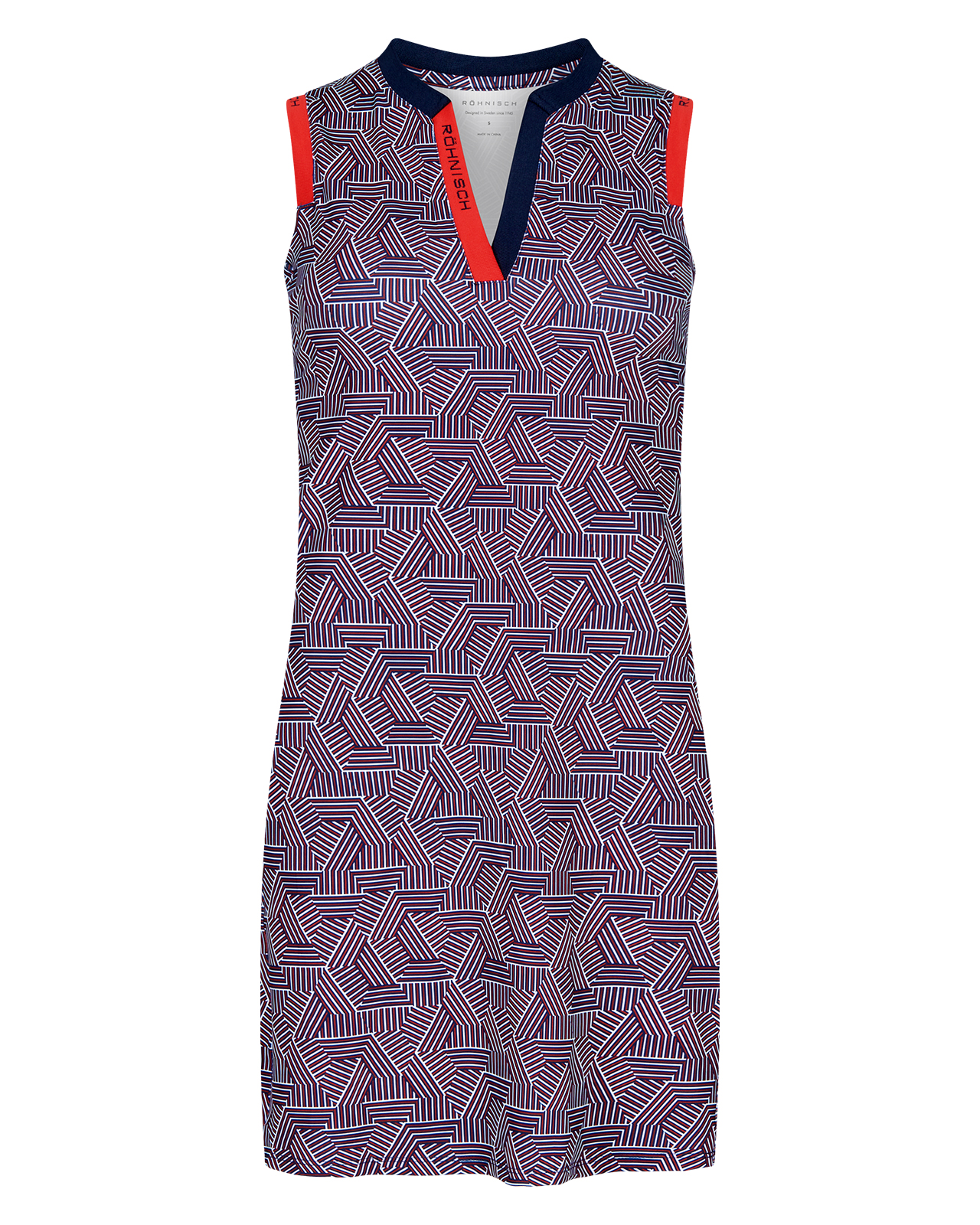 Abby, Ärmelloses Kleid, Damen - hexagon_red