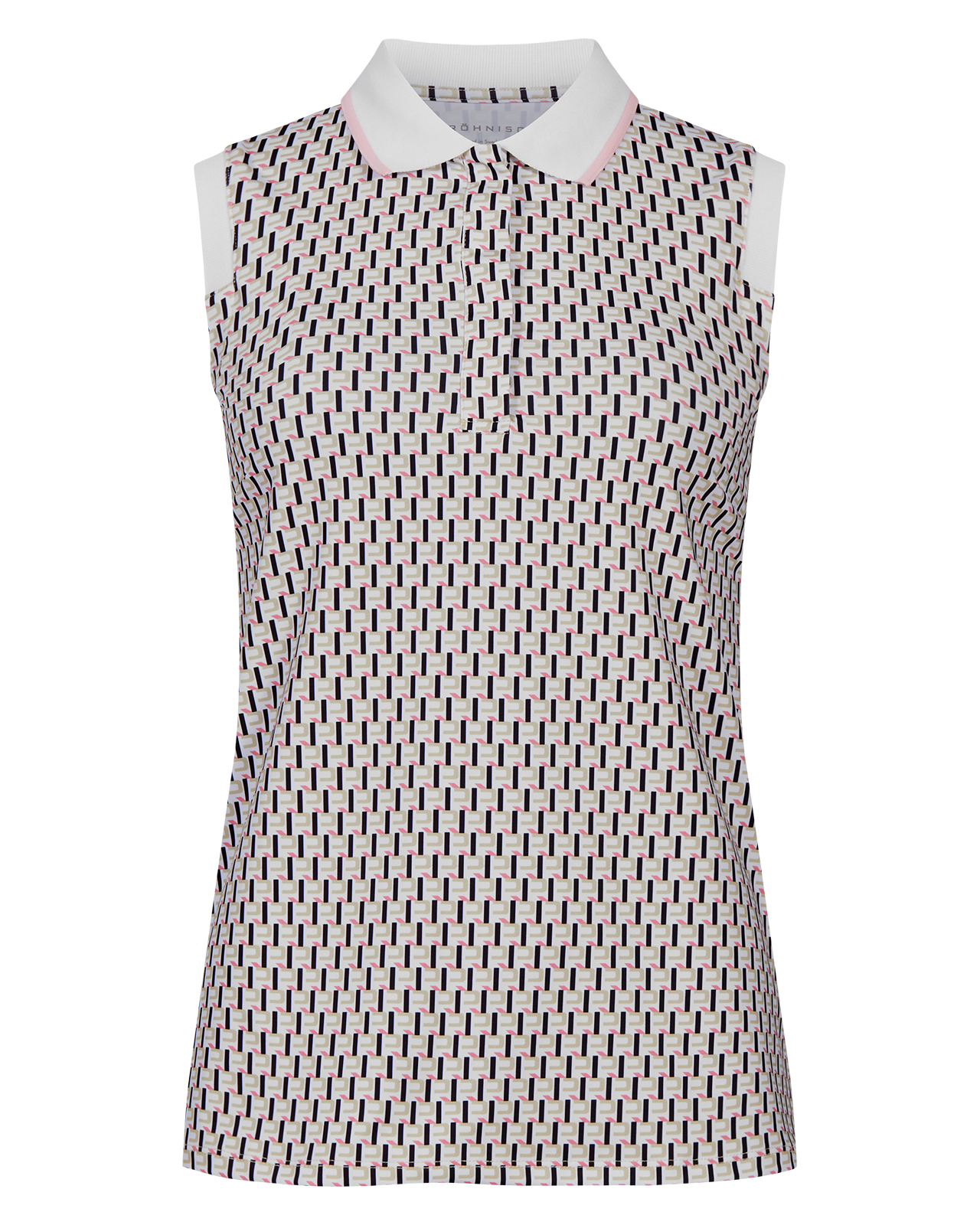 Deni, Ärmelloses Polo, Damen - logo_beige