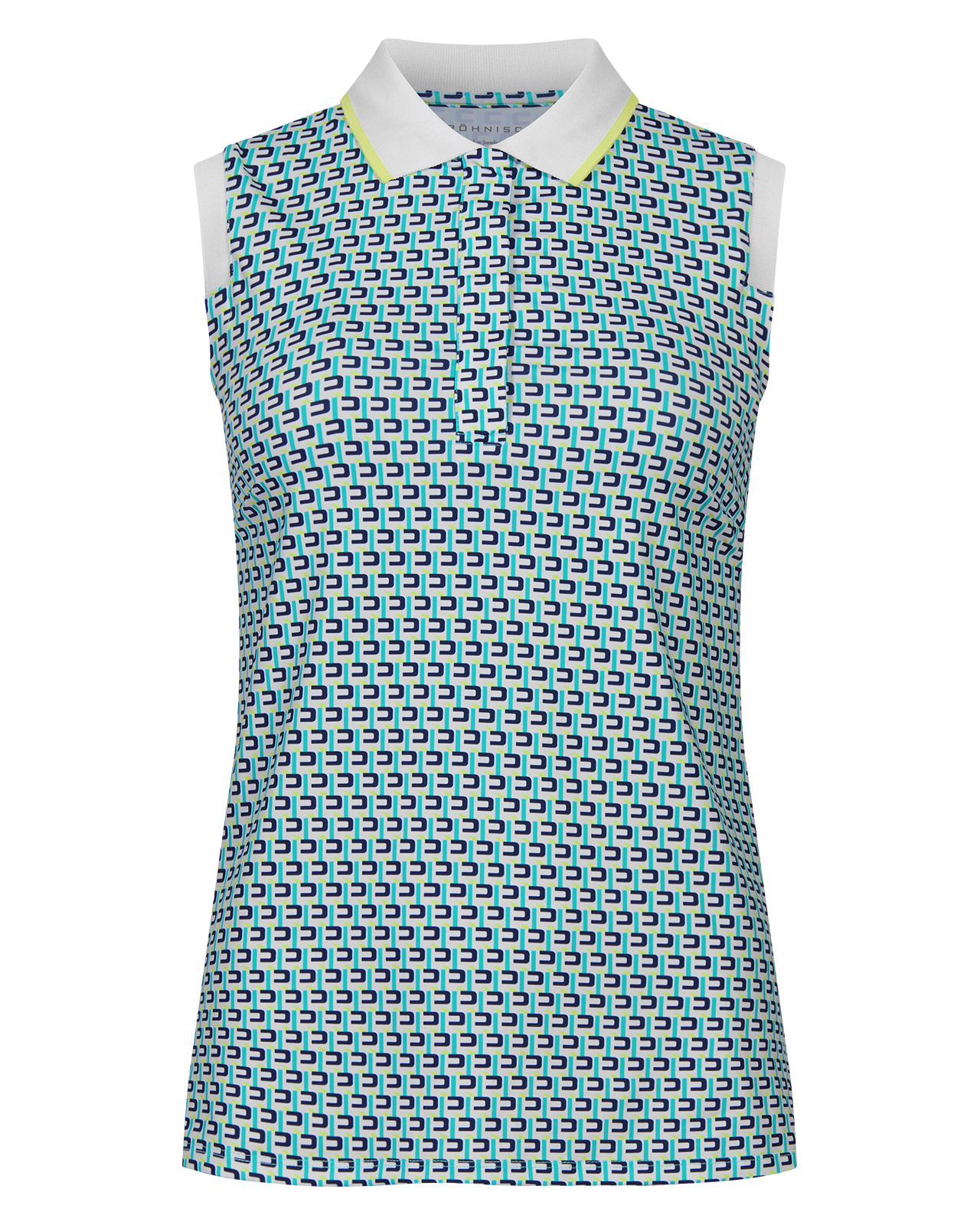 Deni, Ärmelloses Polo, Damen - logo_mint