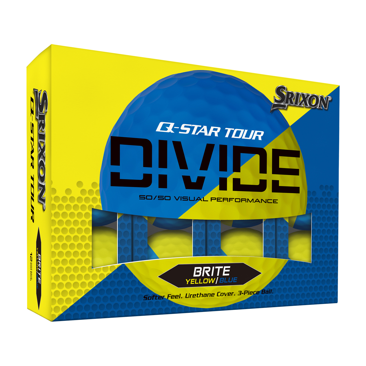 Q-Star Tour Divide 2, Bälle 3-Pack - yellow_blue