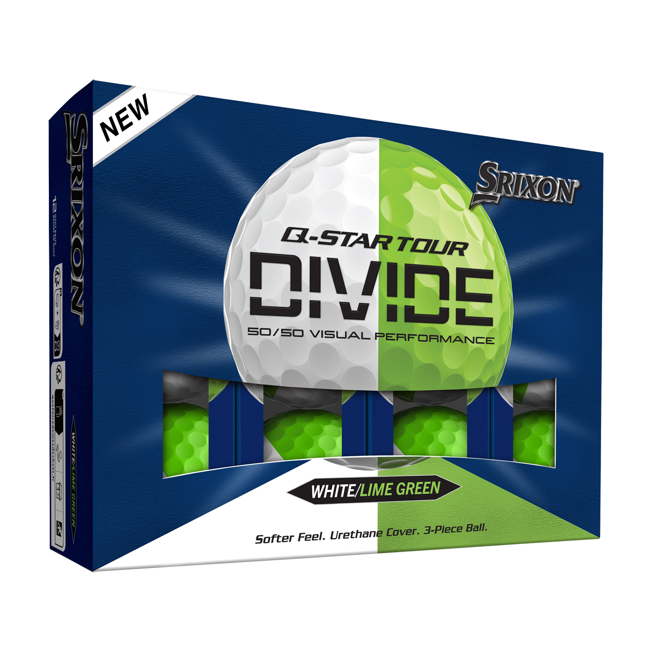 Q-Star Tour Divide, Bälle 3-Pack - white_lime