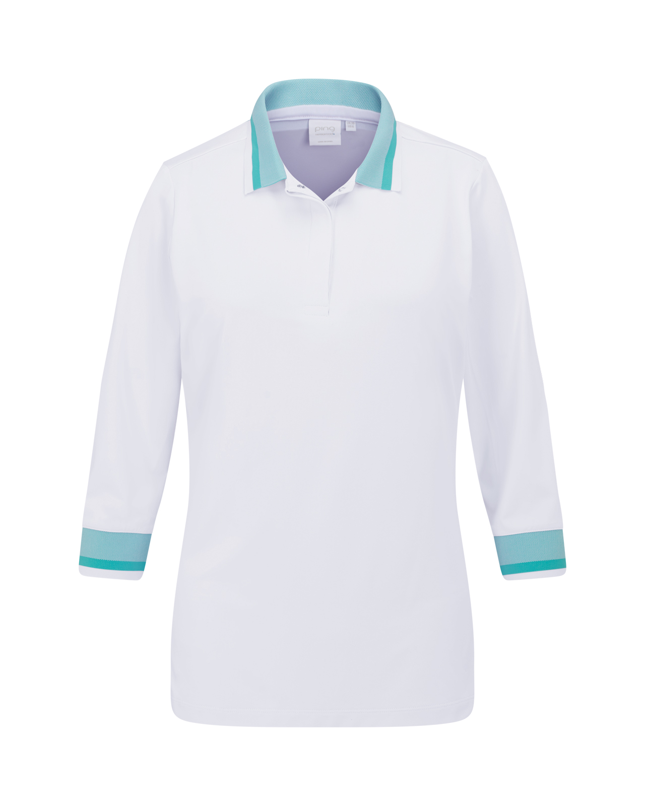 Lindsey, Polo, Damen - white_bright_aqua