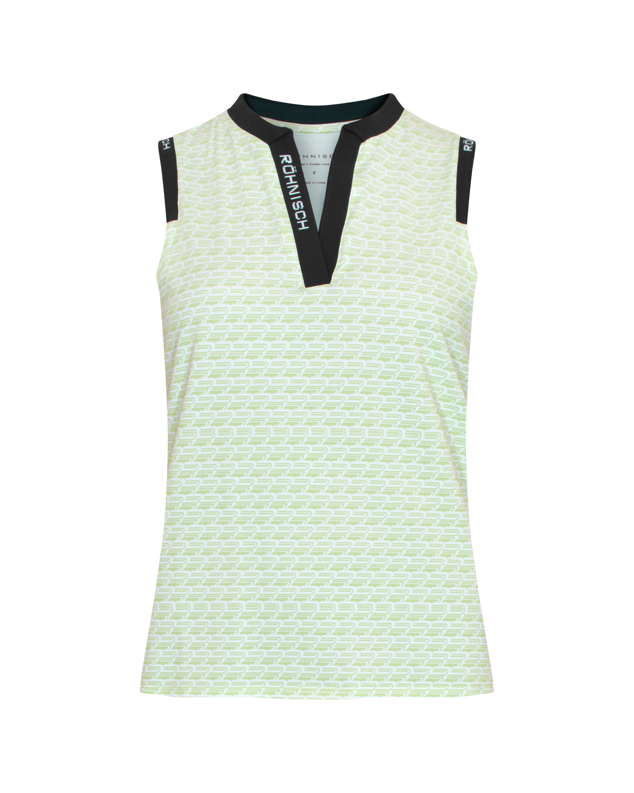 Abby, Ärmelloses Polo, Damen - monogram_green_ash