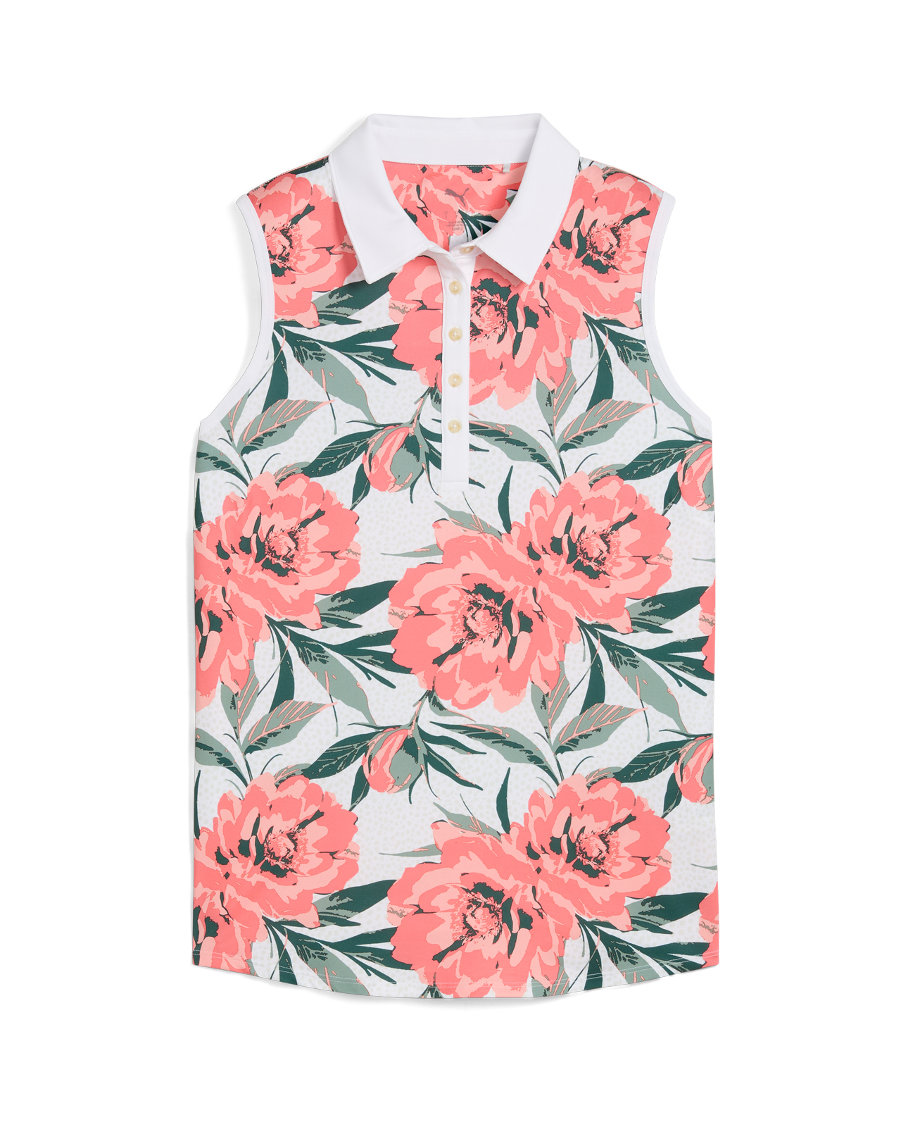 Beautiful Game, Ärmelloses Polo, Damen - white_glow_peach_frost