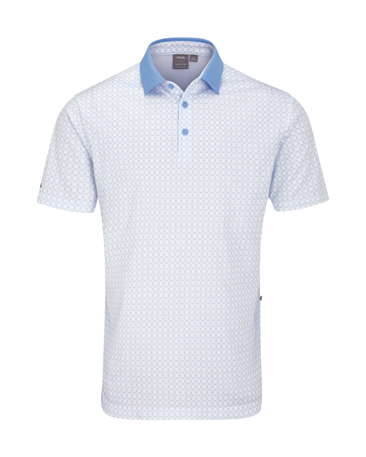 Jared, Polo, Herren - white_cornflower_blue